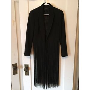 Zara black fringe blazer